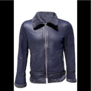 Sheepskin Shearling leather Bomber jacket NWT Men